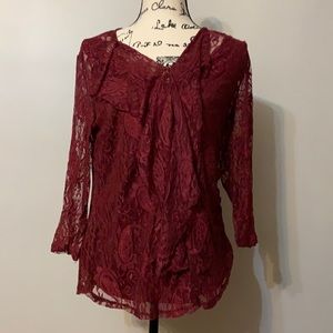 Cato lace 3/4 sleeve lace blouse, with a lining